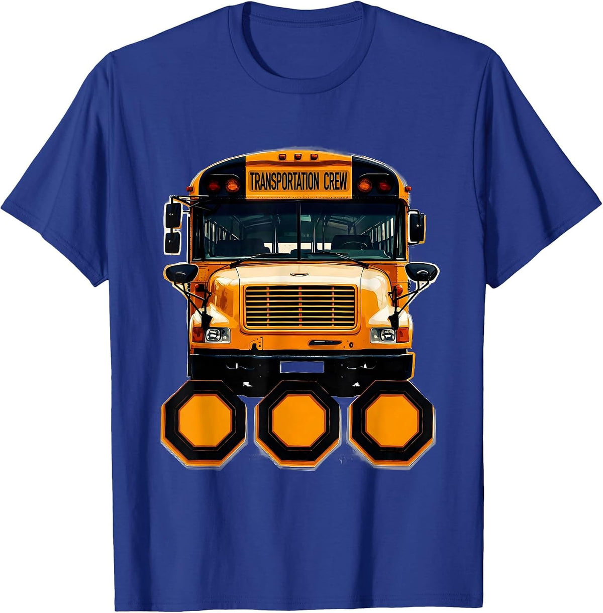 Men's Transportation Crew Screenprint School Bus Driver T-Shirt - Royal Blue
