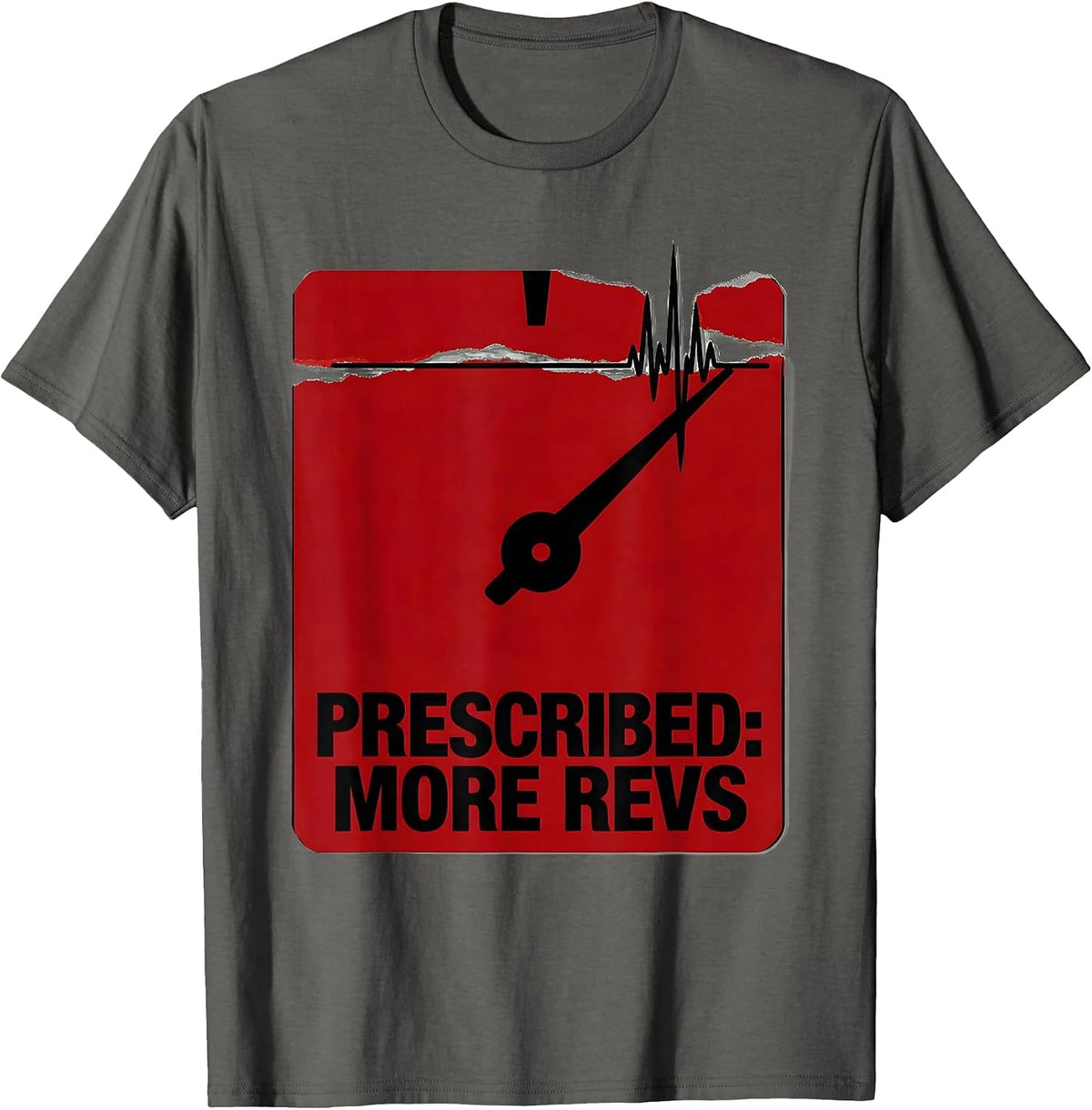 Men's More Revs Funny Car Guy Auto Mechanic Racing Enthusiast T-Shirt - Asphalt Grey