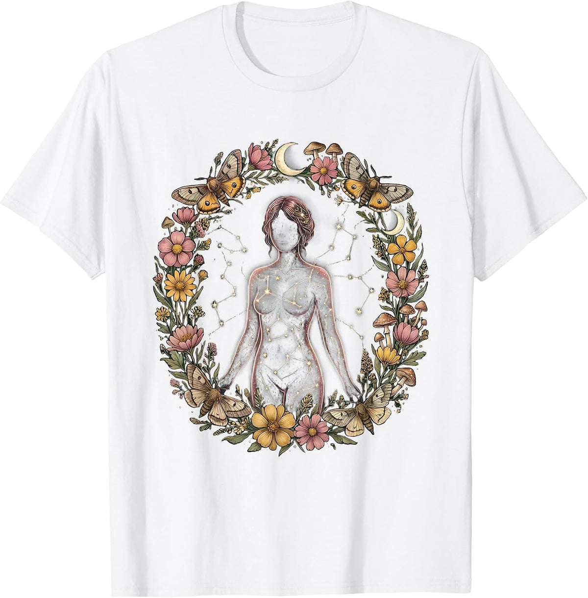 Autism Awareness Constellation Silhouette Design T-Shirt - White