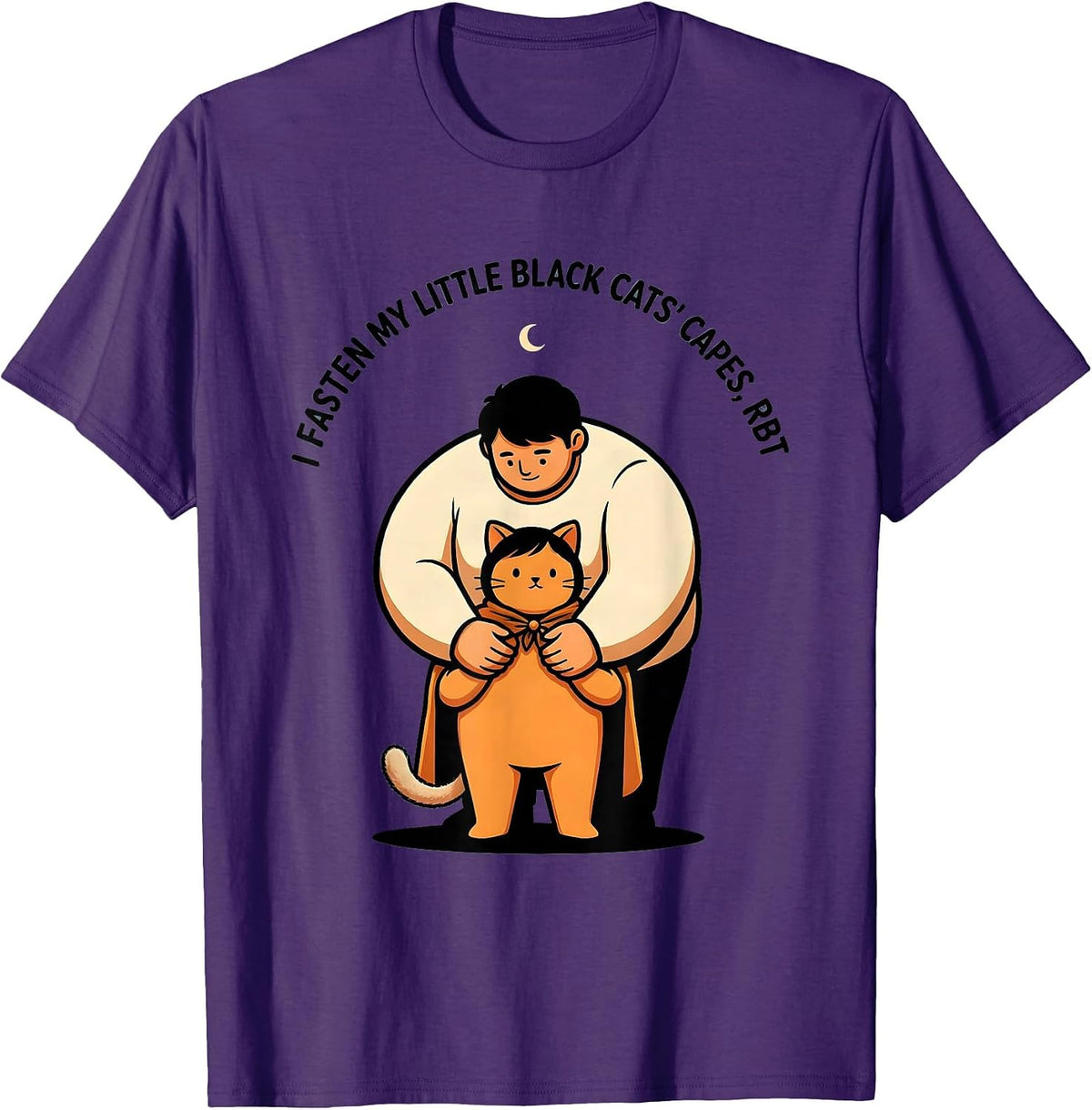 Men's I Fasten My Little Black Cats' Capes, RBT Para Normal T-Shirt - Purple