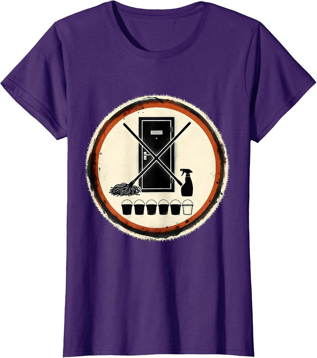 Women's Janitor Closet Badge Custodian Appreciation Humor T-Shirt - Purple