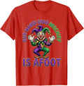Men's Our Mardi Gras Mischief Is Afoot Retro Cartoon Jester T-Shirt - Red