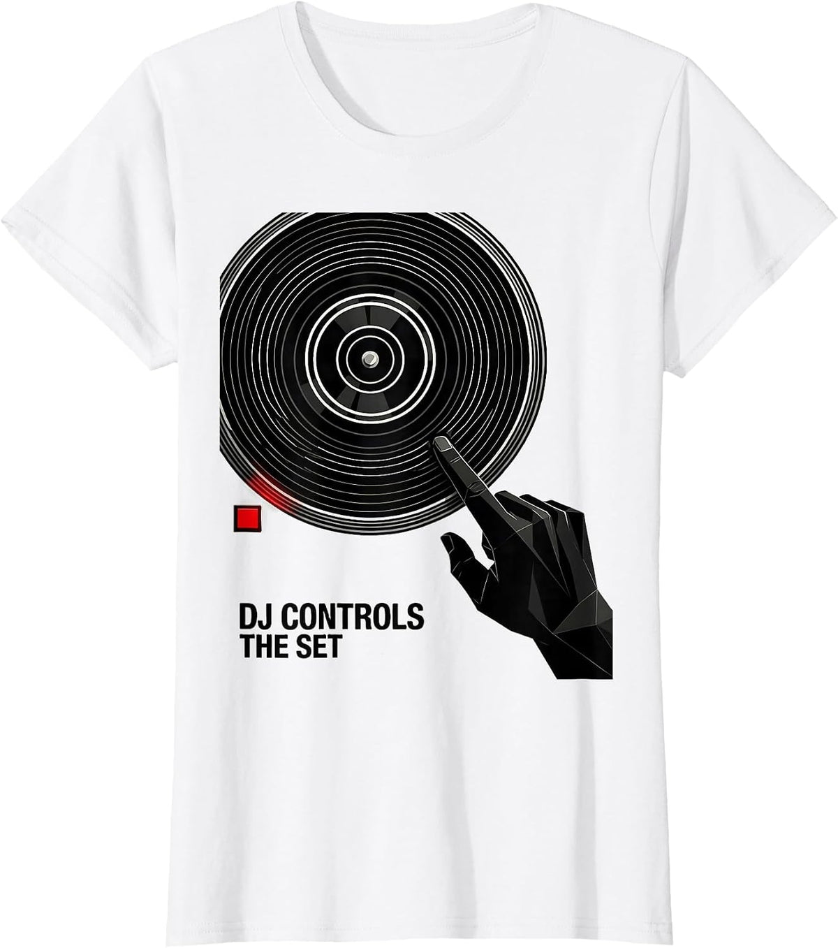 Women's DJ Controls The Set Funny EDM Music Lover DJ Culture T-Shirt - White