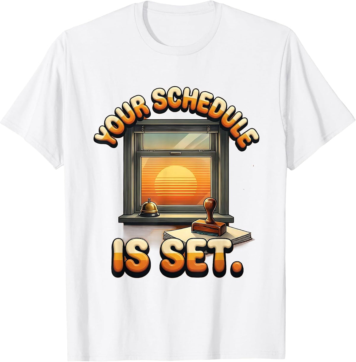 Men's Your Schedule Is Set Retro 70s School Counselor Schedule T-Shirt - White