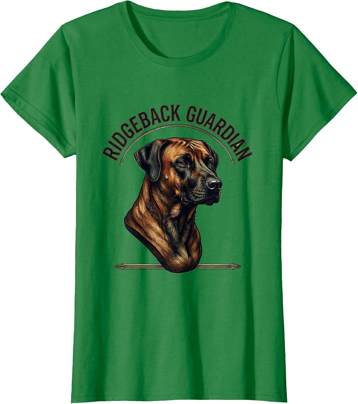 Women's Ridgeback Guardian Vintage Rhodesian Ridgeback Dog Lover T-Shirt - Kelly Green