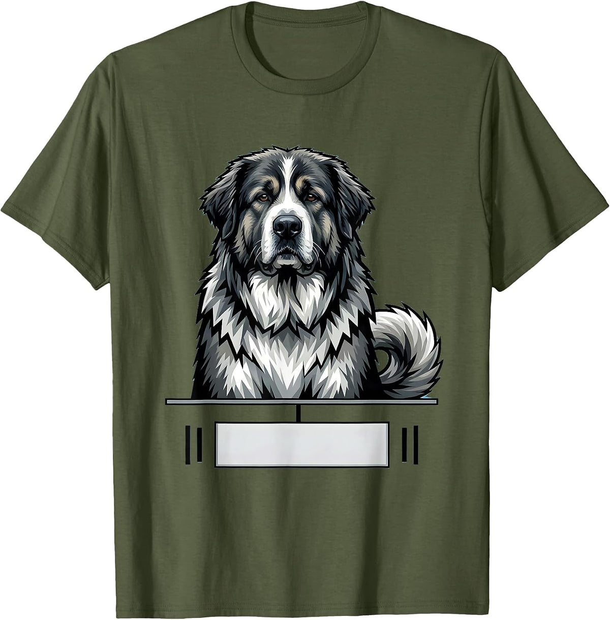 Great Pyrenees Dog Breed Flat Graphic Breed Pride T-Shirt - Olive Green