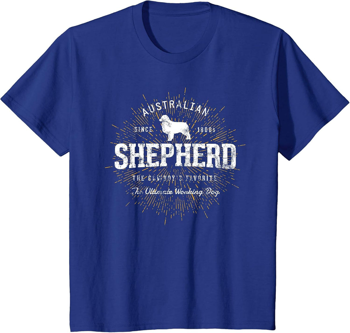 Vintage Style Retro Australian Shepherd T-Shirt - Royal Blue