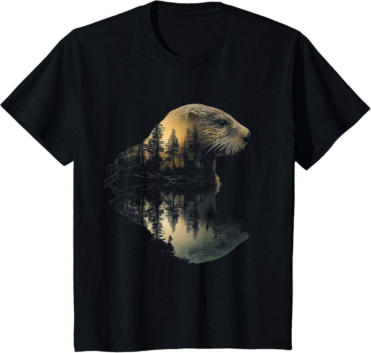 Sea Otter Nature Lover Outdoor T-Shirt - Black