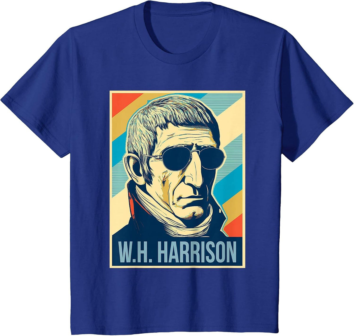 4th of July William Henry Harrison President Retro Patriotic T-Shirt - Royal Blue