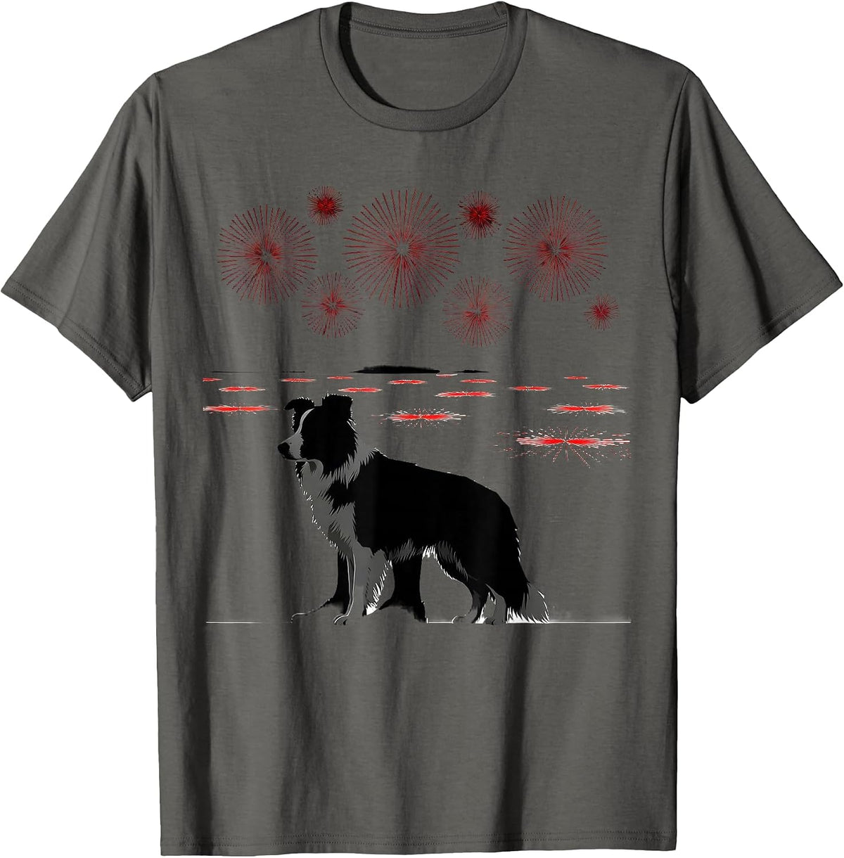 Dog Dad Patriotic Flag Breed Pride 4th of July T-Shirt - Asphalt Grey