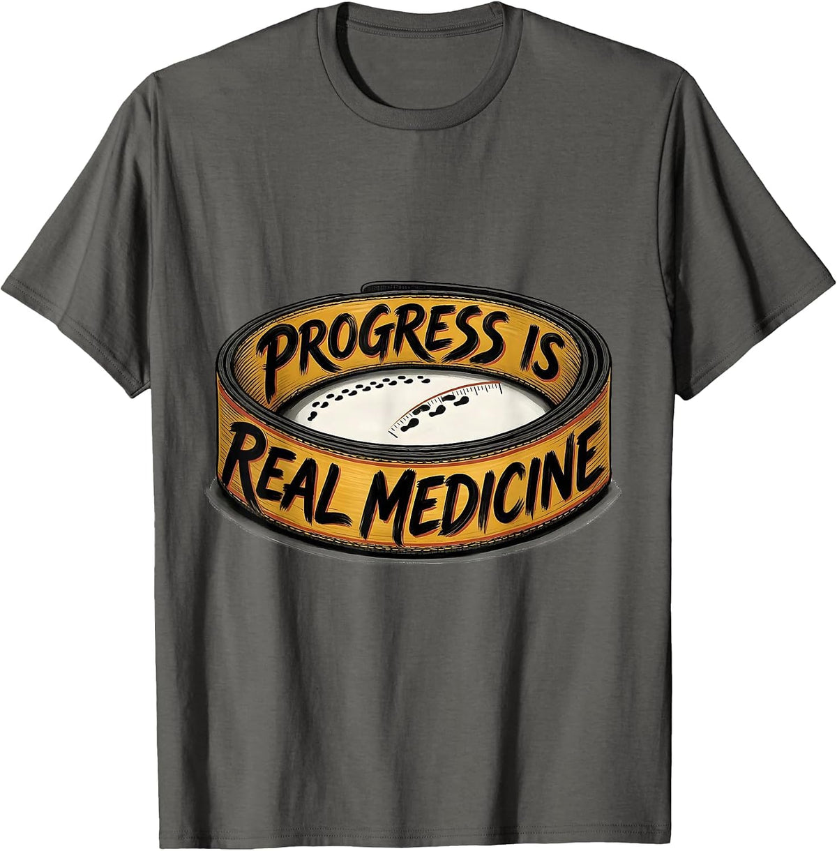 Men's Progress Is Real Medicine Physical Therapy PT Student Gift T-Shirt - Asphalt Grey