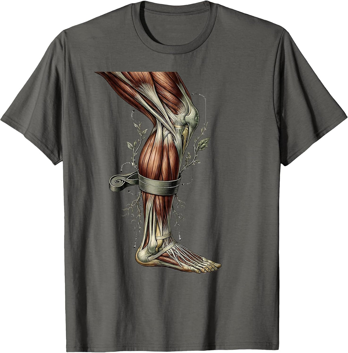 Men's Physical Therapy Resistance Band Leg Exercise Graphic T-Shirt - Asphalt Grey