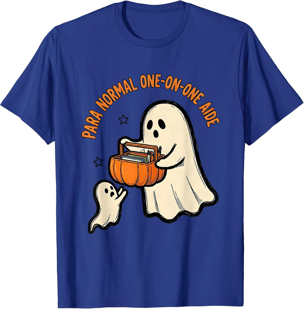 Para Normal One-on-One Aide Ghost Sped Teacher Halloween T-Shirt - Royal Blue