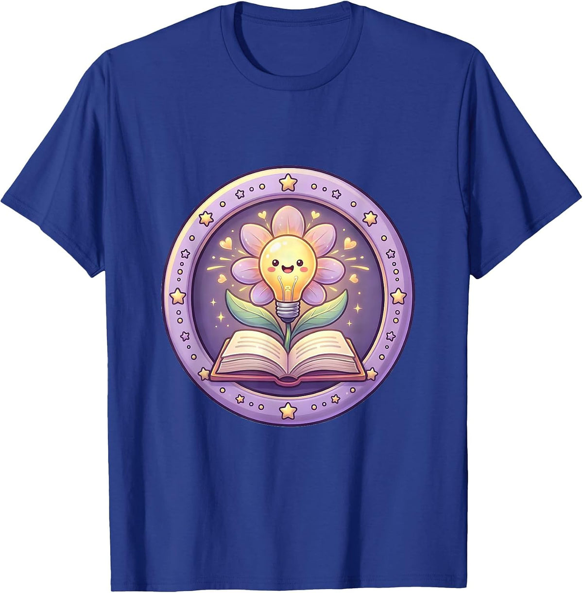 Men's Sped Teacher Lightbulb Blooming From Book T-Shirt - Royal Blue