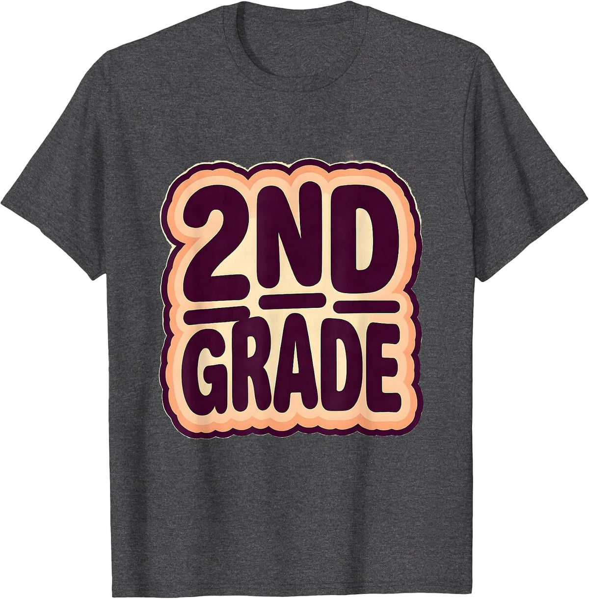 Groovy 2nd Grade Back To School First Day of Second Grade T-Shirt - Dark Heather Grey