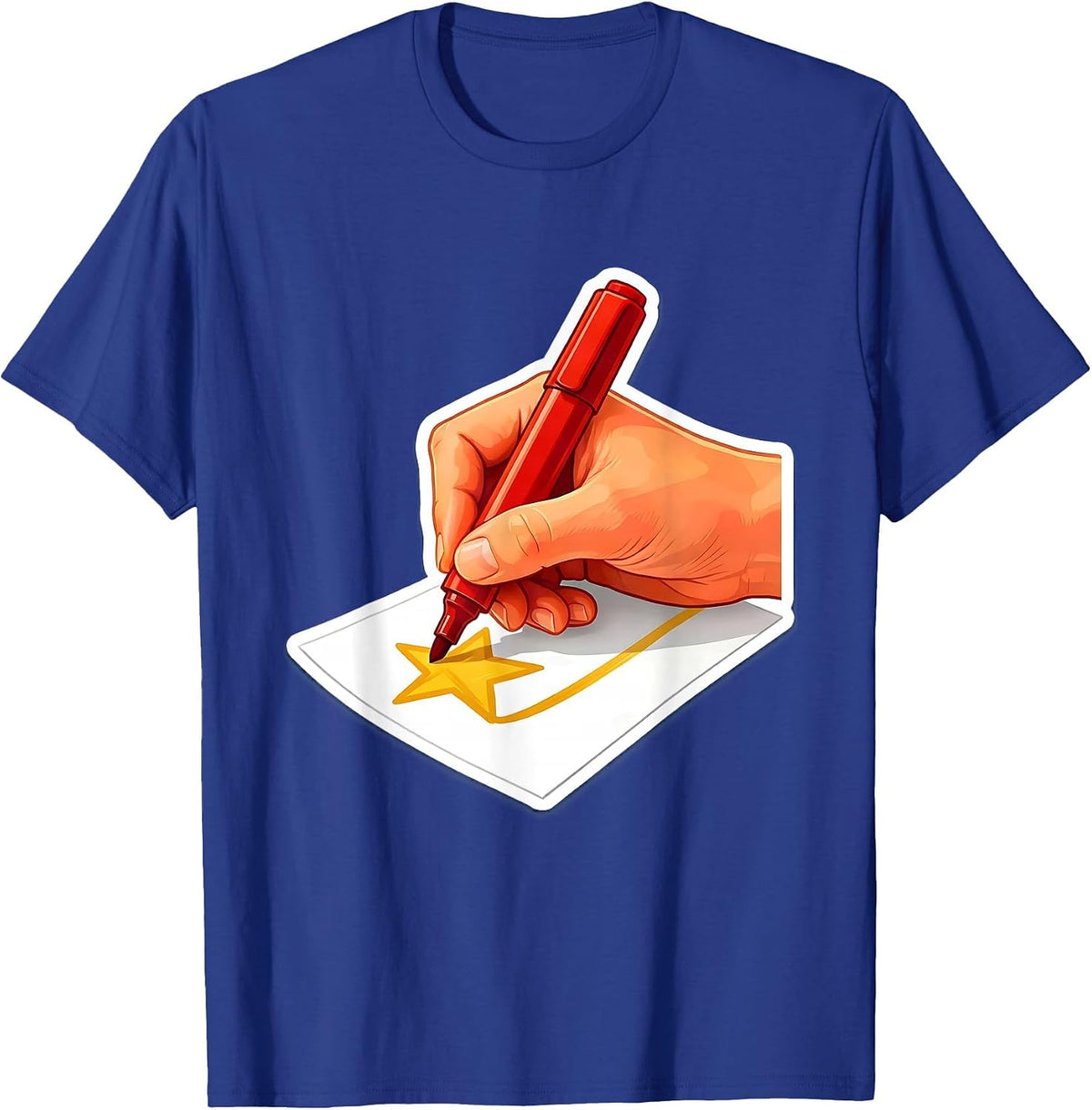 Sped Teacher Star Drawing Student Paper Design T-Shirt - Royal Blue