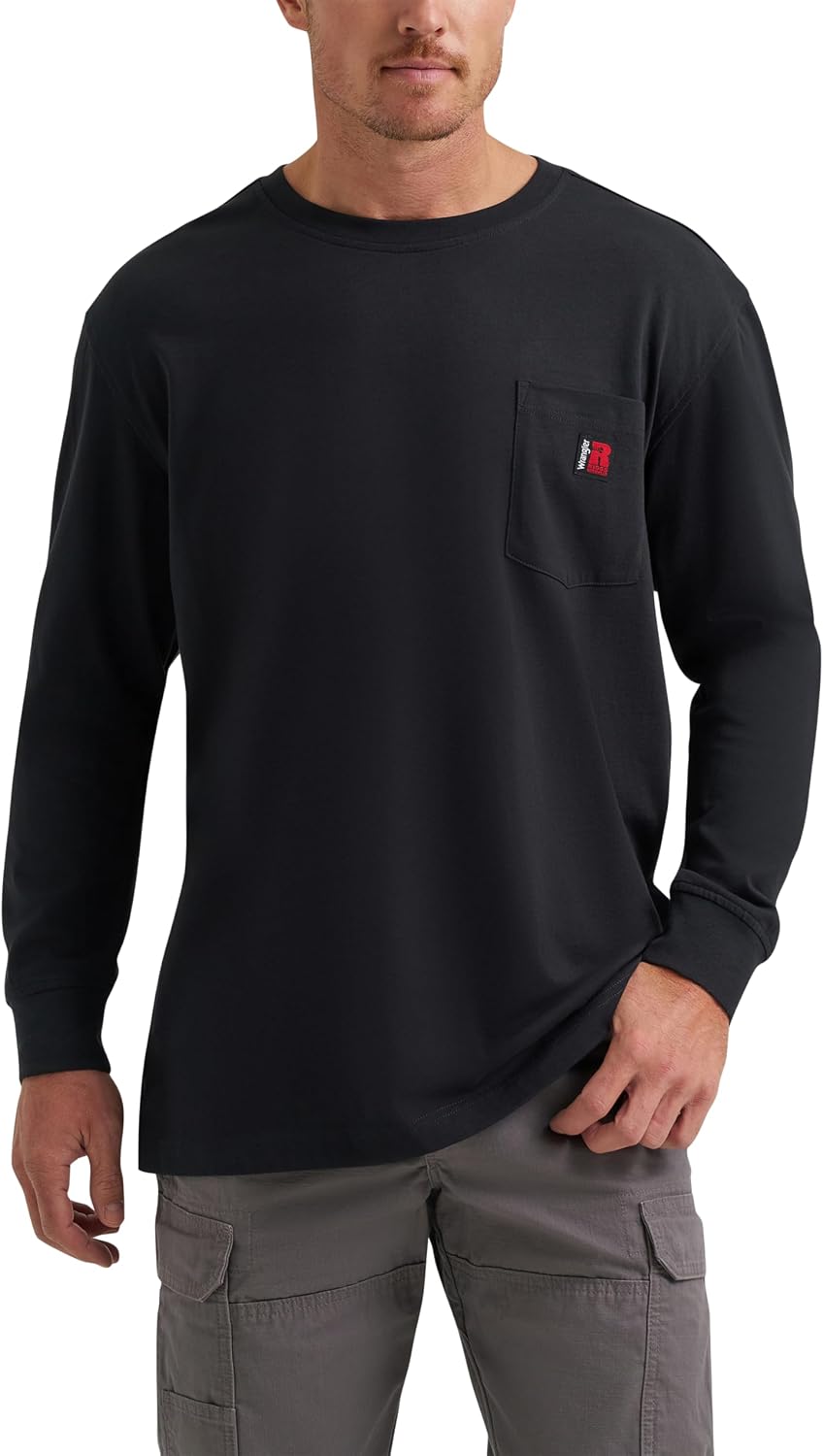 Wrangler Men's Long Sleeve Crew Tee - Black