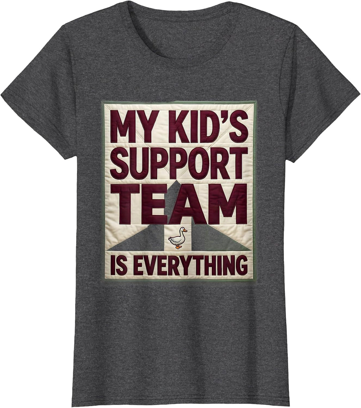 Women's My Kid's Support Team Is Everything Funny SPED Teacher T-Shirt - Dark Heather Grey