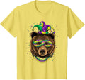 Bear Animal Lover Cute Mardi Gras Carnival Jester T-Shirt, Youth, Lemon Yellow, Small - As Pictured