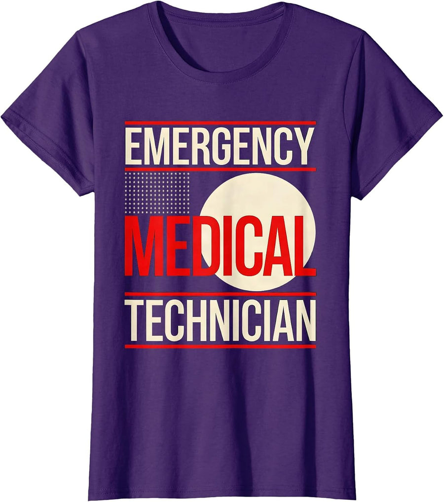 Women's Emergency Medical Technician Occupational Pride First T-Shirt - Purple