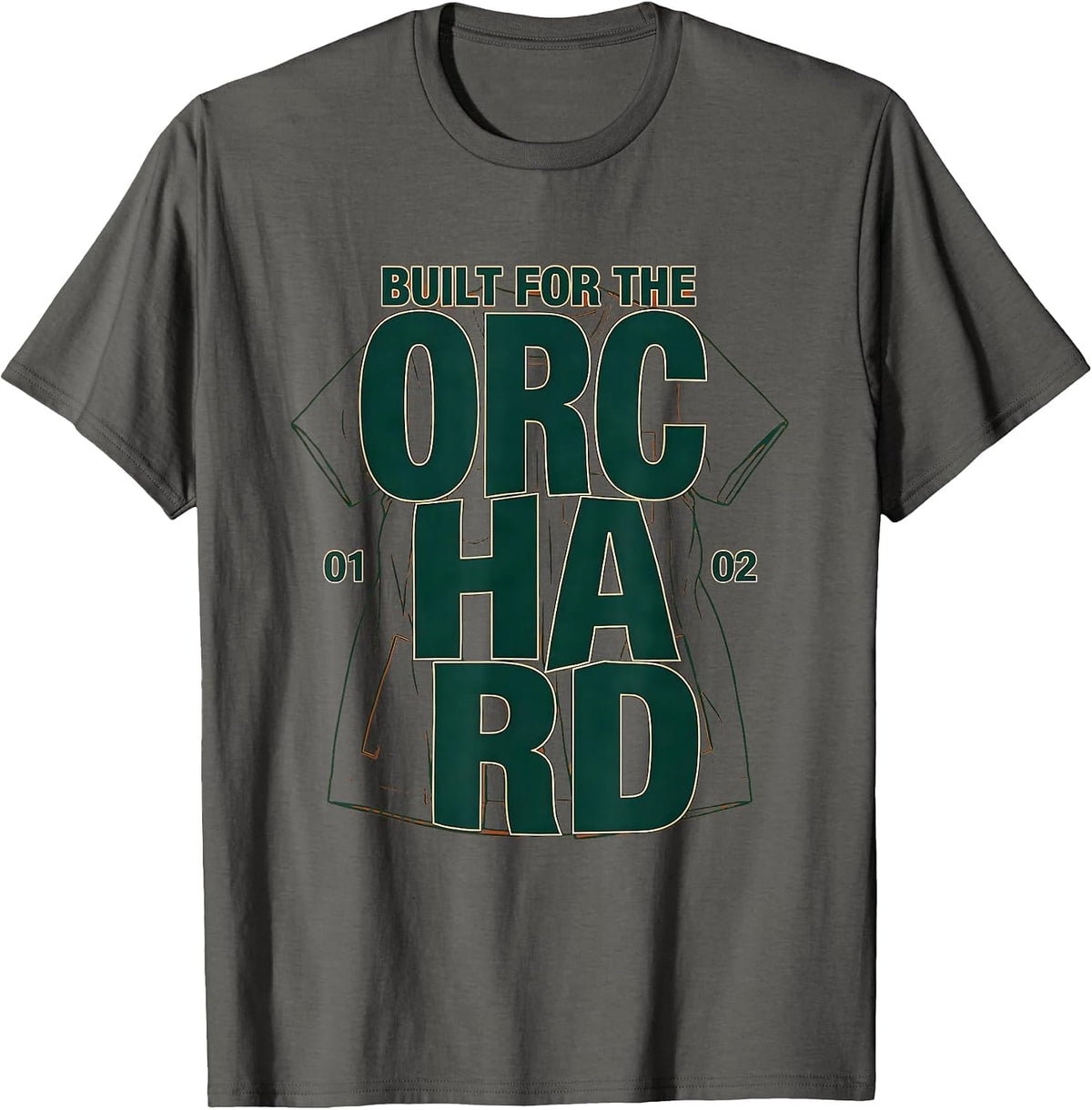Built for the Orchard Apple Picking Design T-Shirt - Asphalt Grey