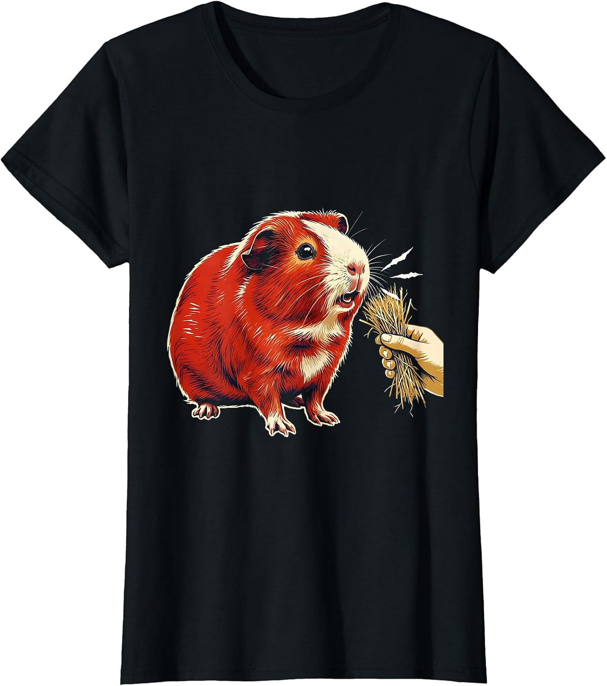 Oversized Tailless Guinea Pig Funny Pet Lover Humor T-Shirt - Black