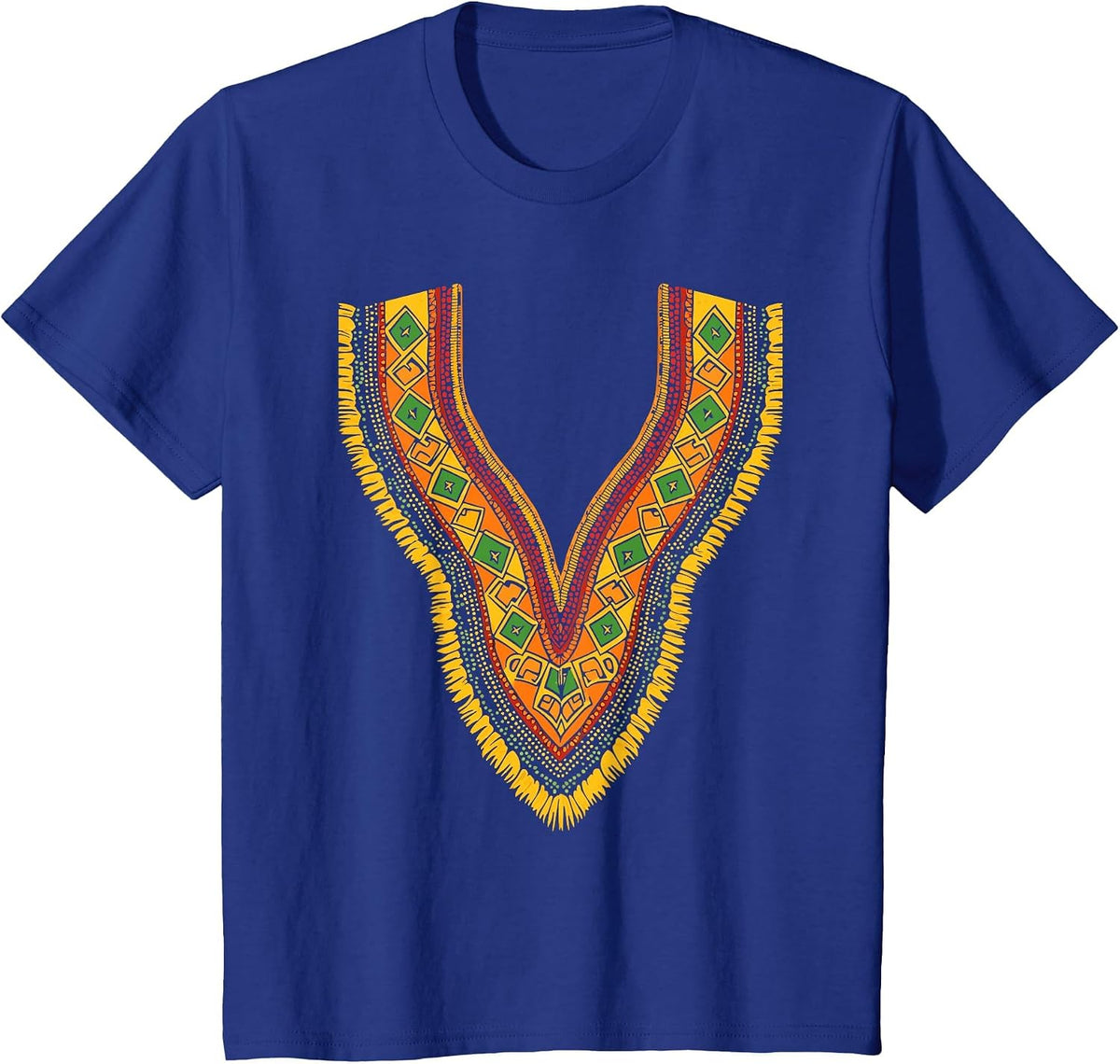 African Print Dashiki Kente Art Men Boys Black History Month T-Shirt - Royal Blue