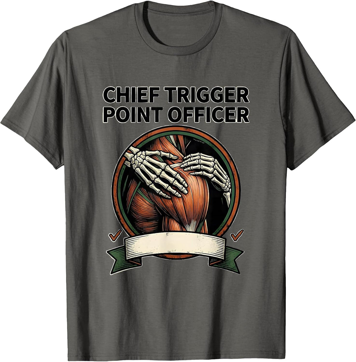 Men's Chief Trigger Point Officer Vintage Massage Therapist T-Shirt - Asphalt Grey