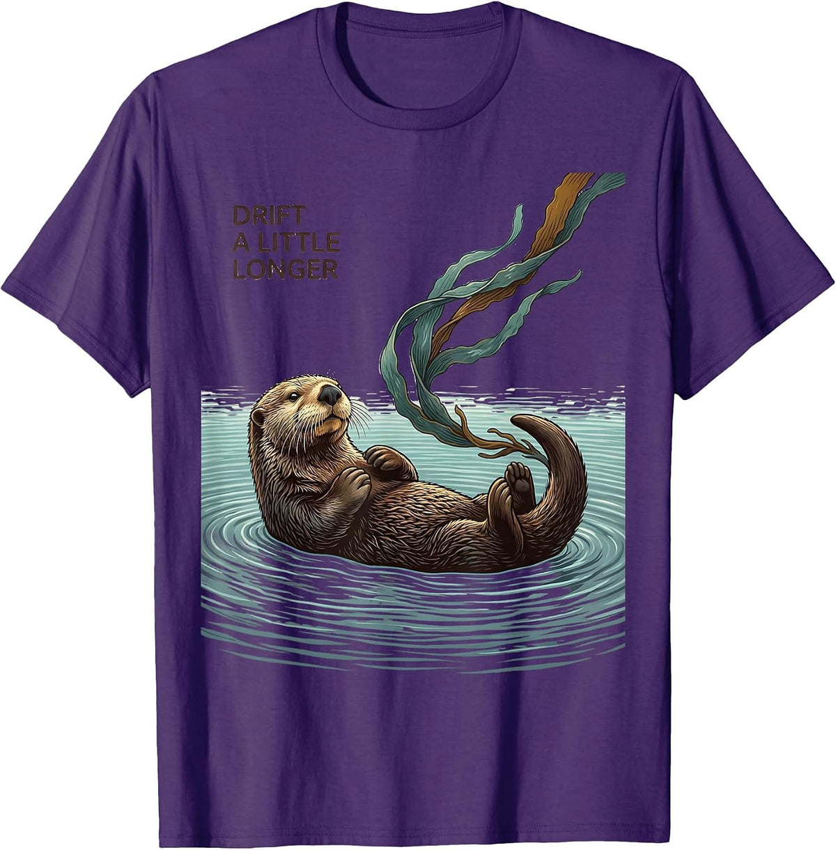 Drift a Little Longer Cute Otter Lover Humor Gift T-Shirt - Purple