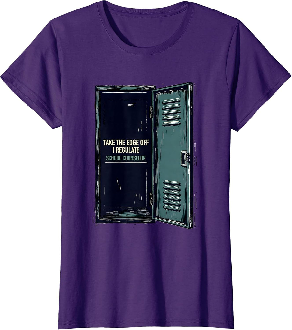 Women's Take The Edge Off, I Regulate School Counselor T-Shirt - Purple