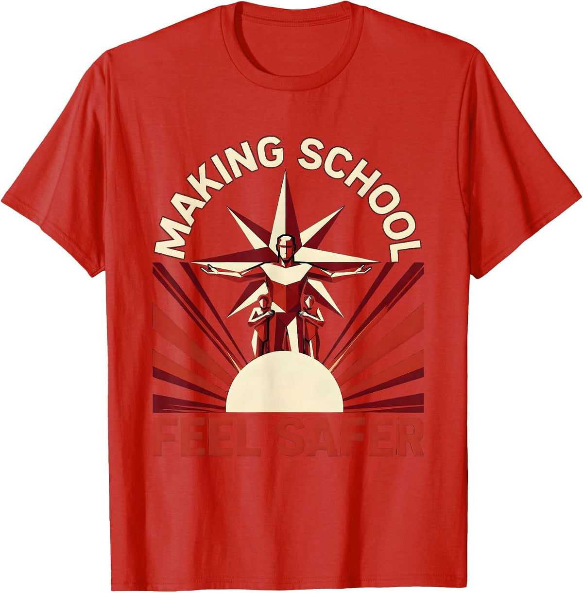 Men's Making School Feel Safer School Counselor Design T-Shirt - Red