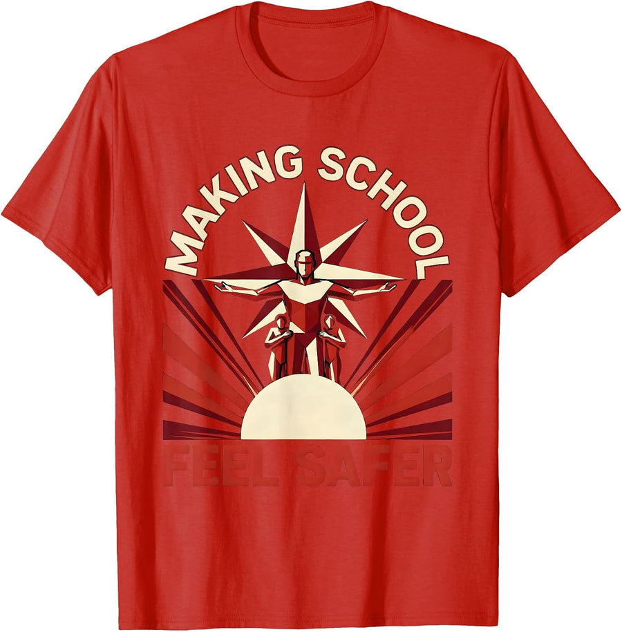 Men's Making School Feel Safer School Counselor Design T-Shirt - Red