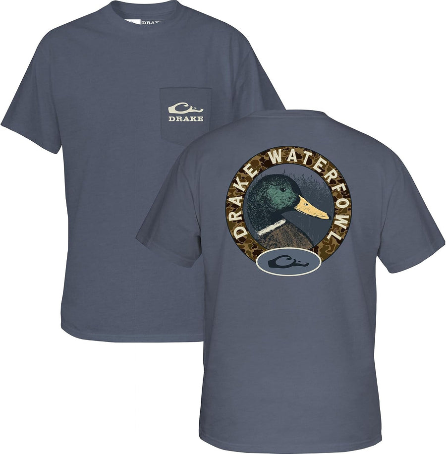 Drake Waterfowl Men's Mallard Circle Short Sleeve T-Shirt - Flint Stone