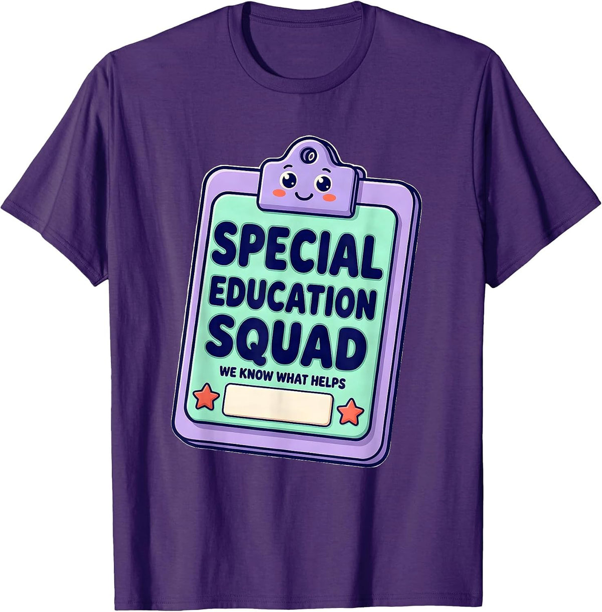 Special Education Squad, We Know What Helps Teacher T-Shirt - Purple