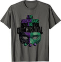 Our Carnival Shenanigans Are Live Mardi Gras Jester Mask T-Shirt - Asphalt Grey