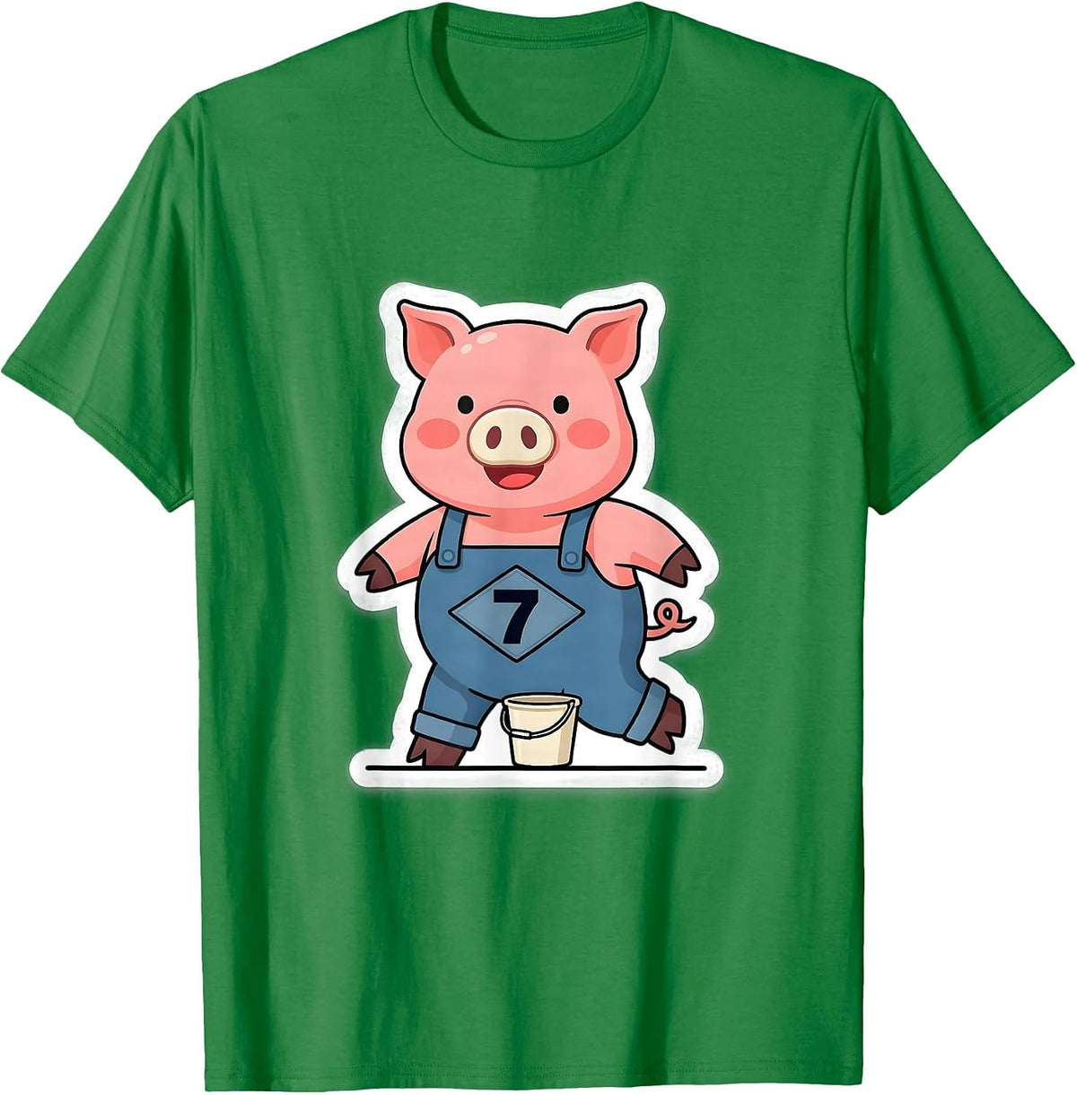 Men's 7 Funny Pig Lover Halloween Costume T-Shirt - Kelly Green