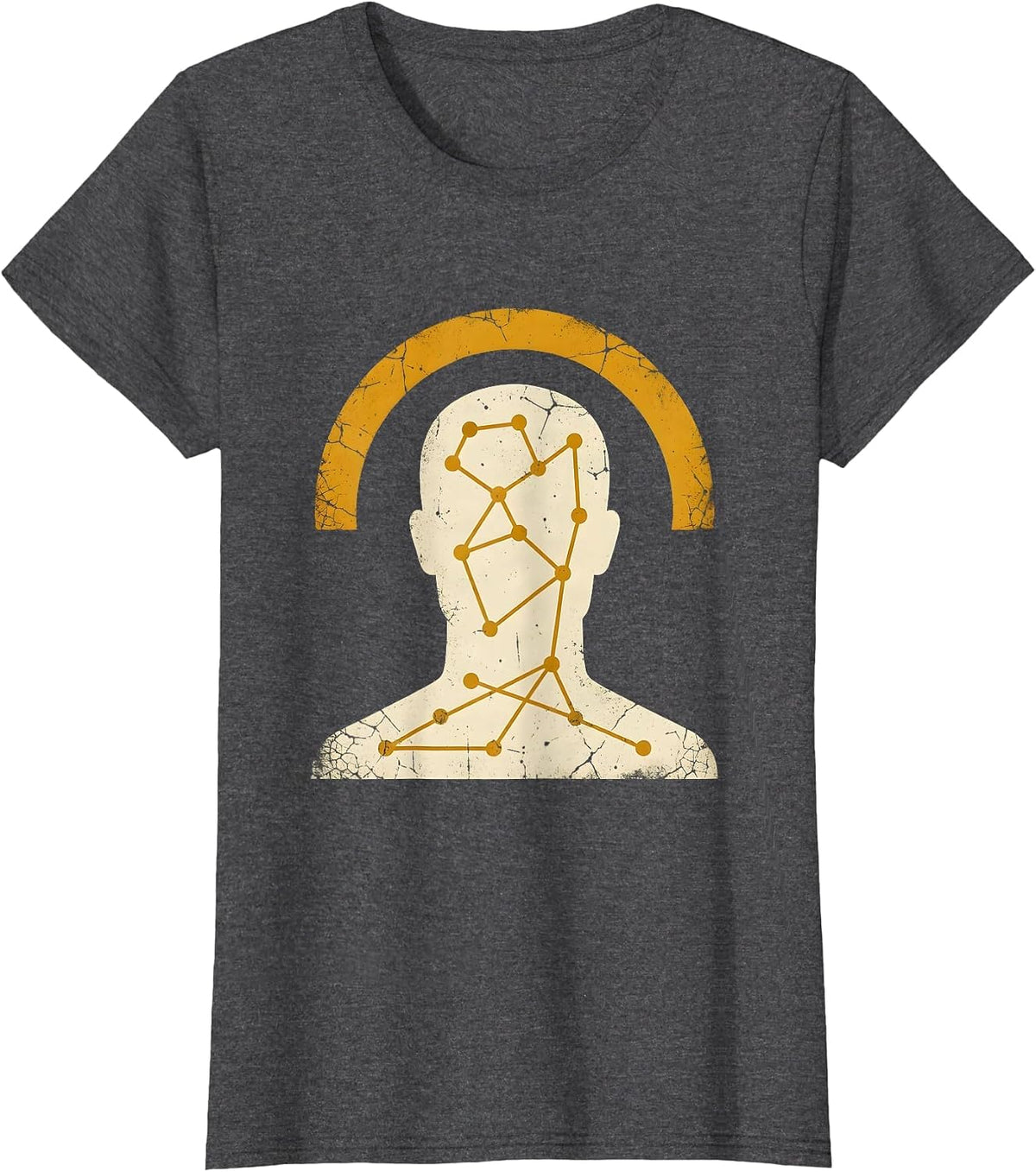 Women's Autism Constellation Silhouette Awareness Design T-Shirt - Dark Heather Grey