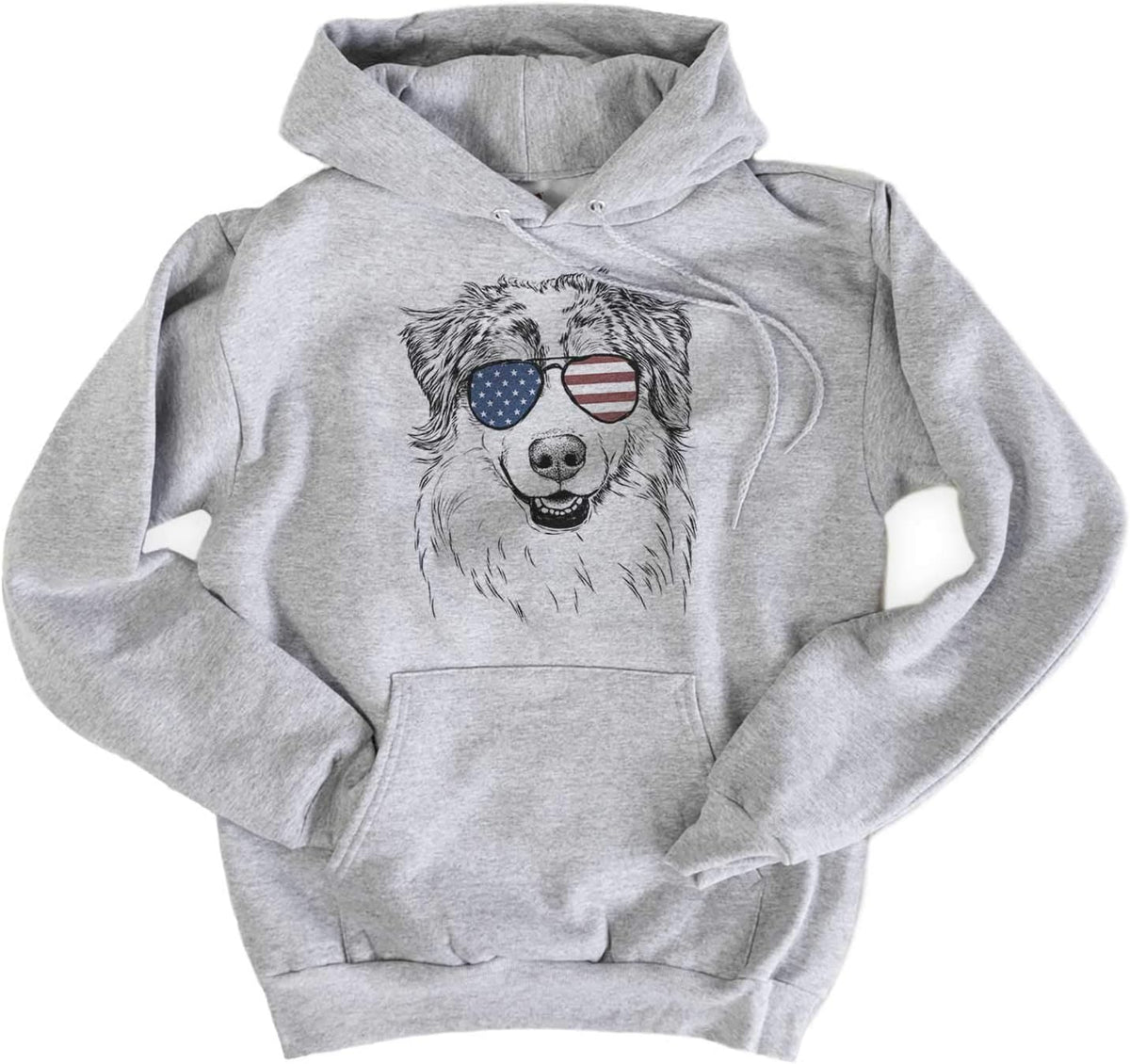 Inkopious Patriotic Aonghus the Australian Shepherd Dog Triblend T-Shirt - Unisex Pullover Hoodie Sweatshirt