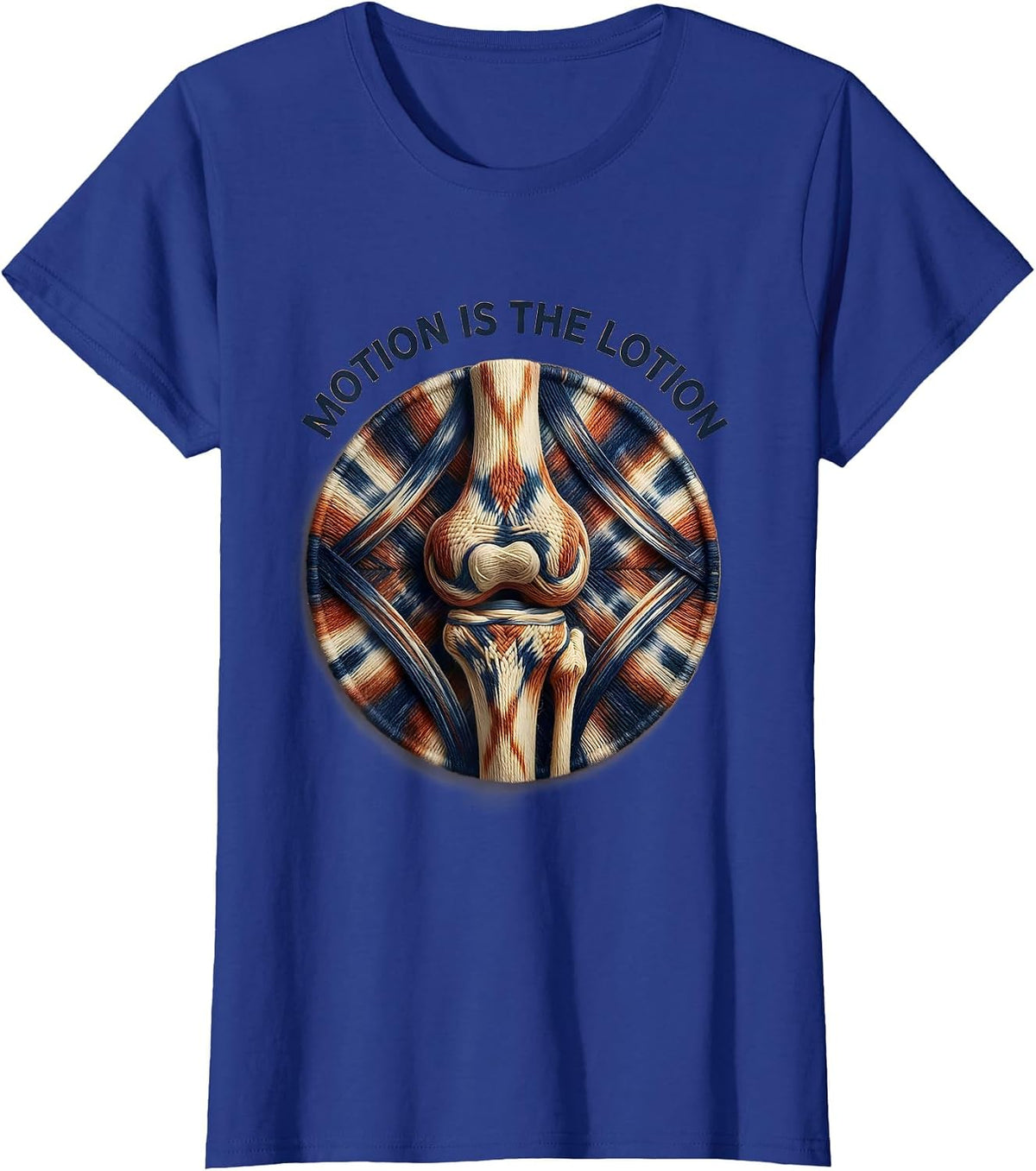 Women's Motion Is The Lotion Physical Therapy Design T-Shirt - Royal Blue