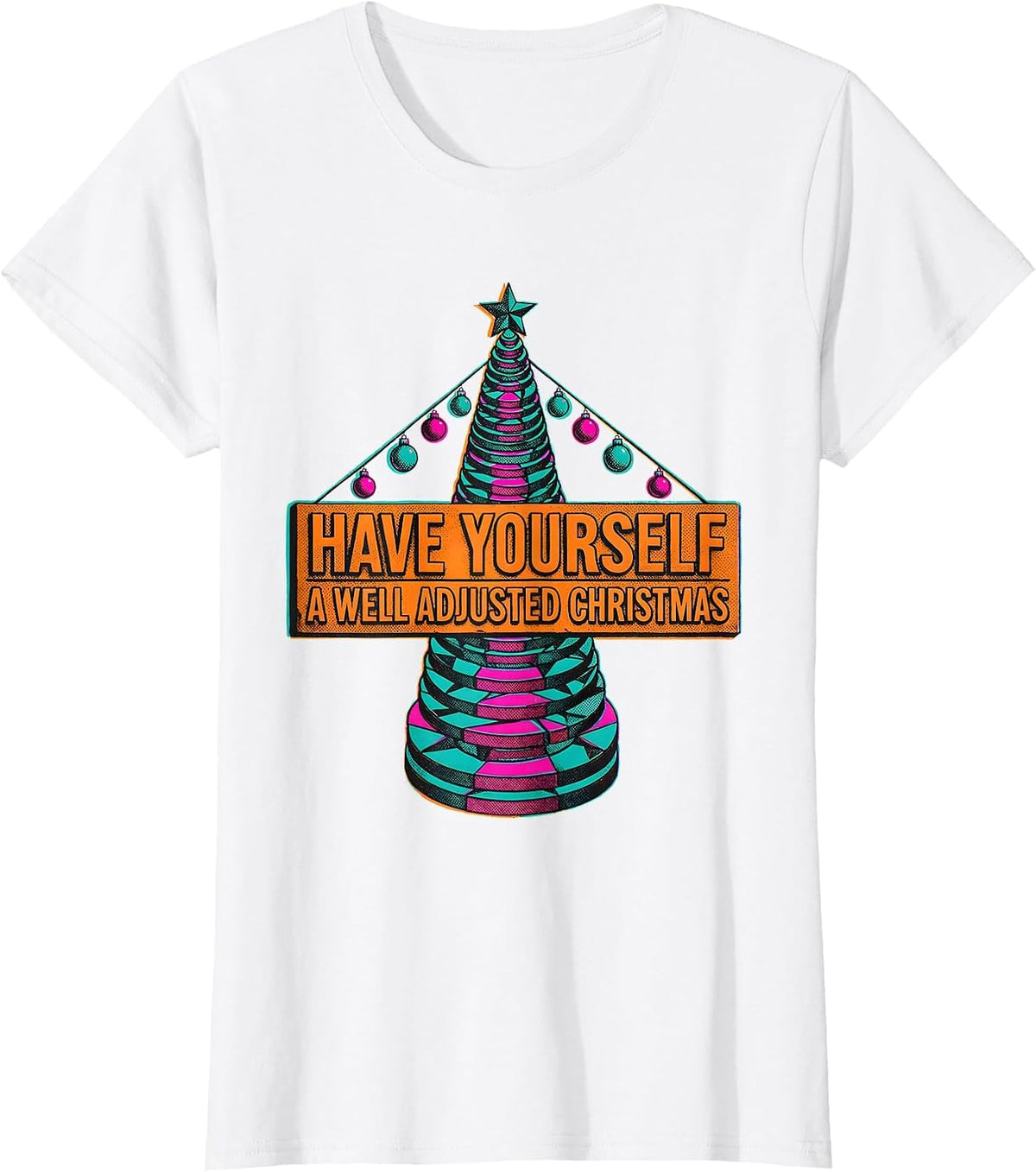 Women's Have Yourself A Well Adjusted Christmas Funny Chiropractor T-Shirt - White