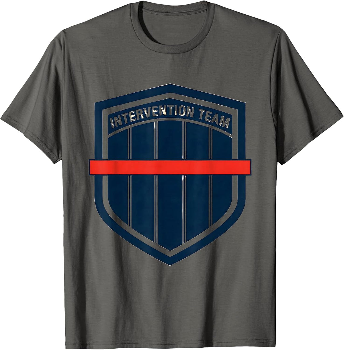 Men's Intervention Team Emblem Early Intervention Teacher Squad T-Shirt - Asphalt Grey