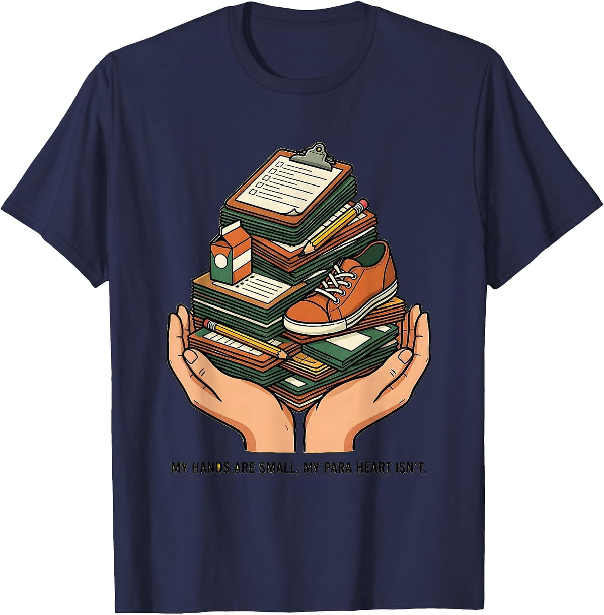 Men's My Hands Are Small, My Para Heart Isn't Funny T-Shirt - Navy Blue