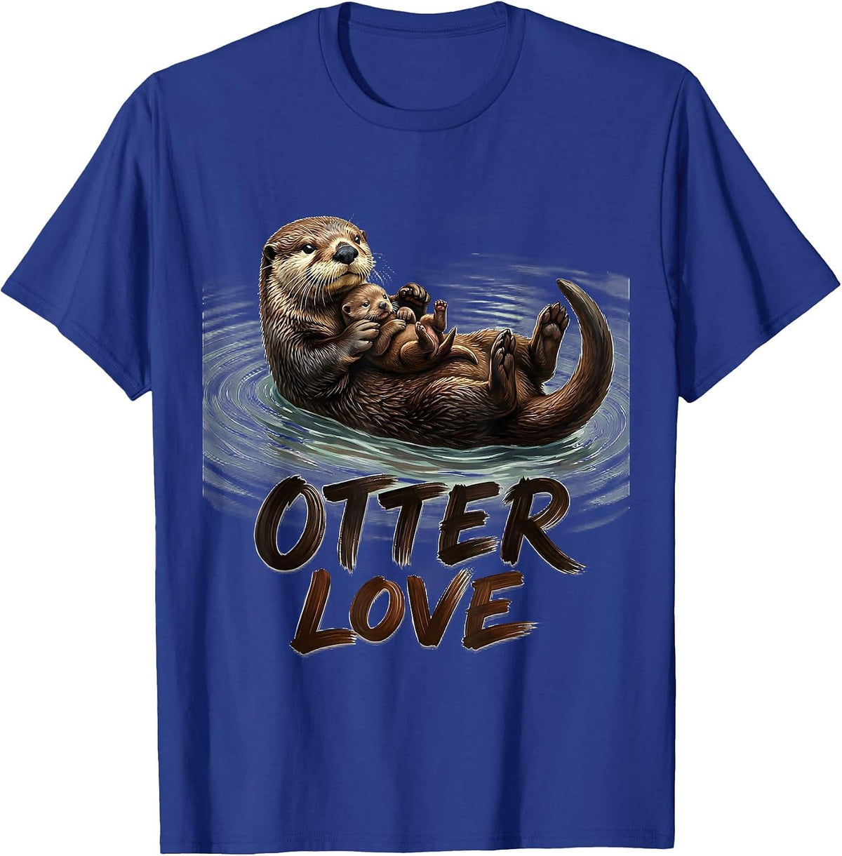 Men's Otter Floating Calm Sea Animal Lover Humor T-Shirt - Royal Blue