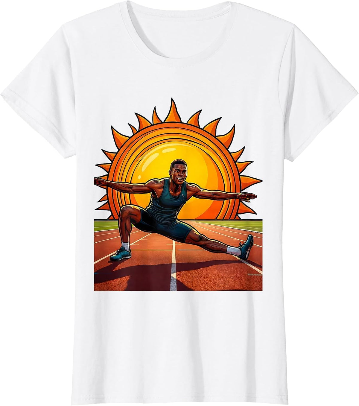 Women's Physical Therapy Athlete Sunrise Stretch Graphic T-Shirt - White
