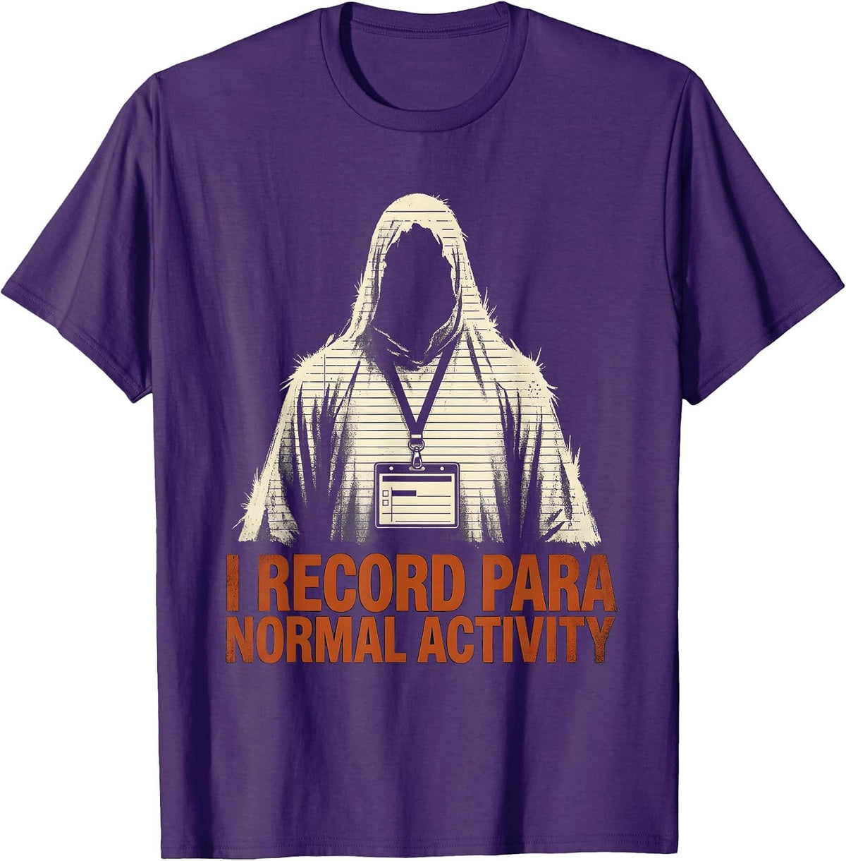 I Record Para Normal Activity Rubber Stamp Ghost Halloween T-Shirt - Purple