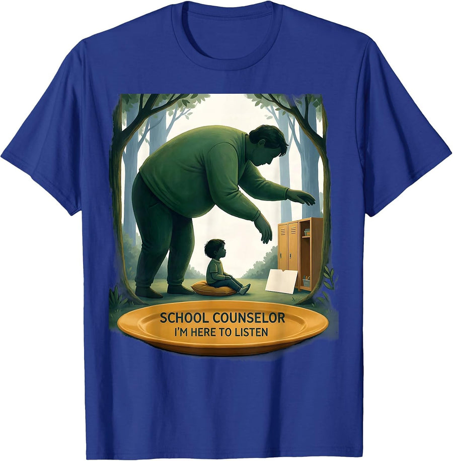 School Counselor — I’m Here To Listen Storybook Warm Humor T-Shirt - Royal Blue