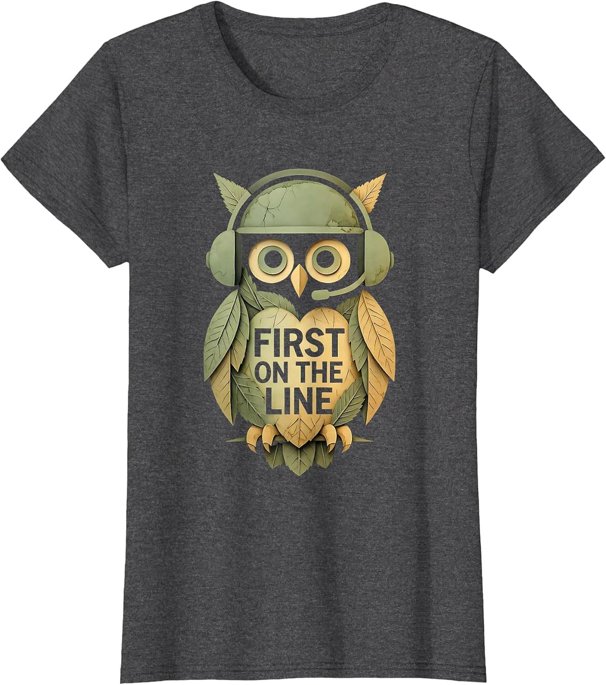 Women's First on the Line 911 Women Tribute Design T-Shirt - Dark Heather Grey
