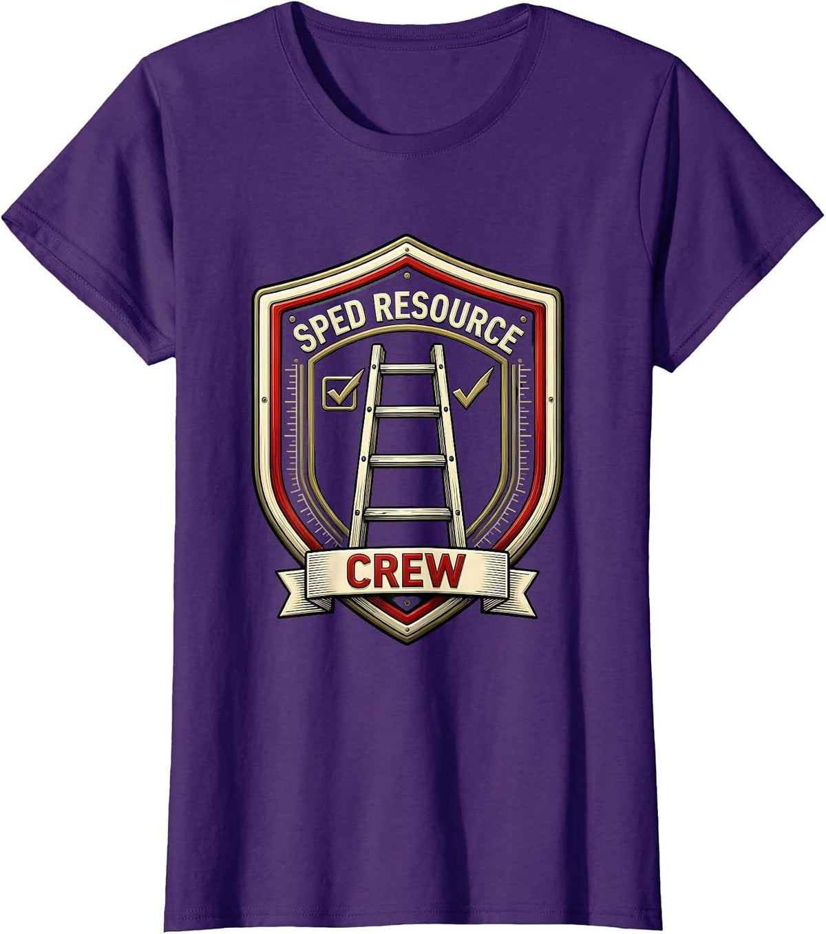 Women's SPED Resource Crew Emblem Special Education Teacher Staff T-Shirt - Purple