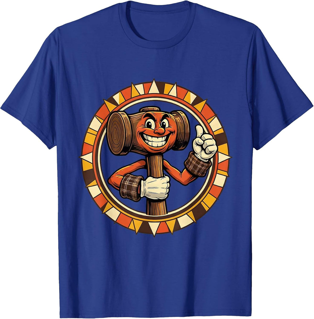 Men's Blue Collar Strength Hammering Nail Graphic Tee T-Shirt - Royal Blue