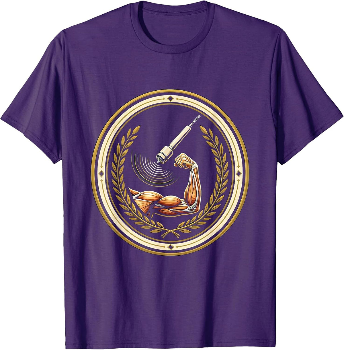 Physical Therapy Ultrasound Muscle Glow Design T-Shirt - Purple